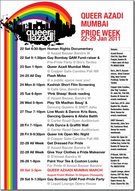 QAM Pride Week : January 22 to 29, 2011