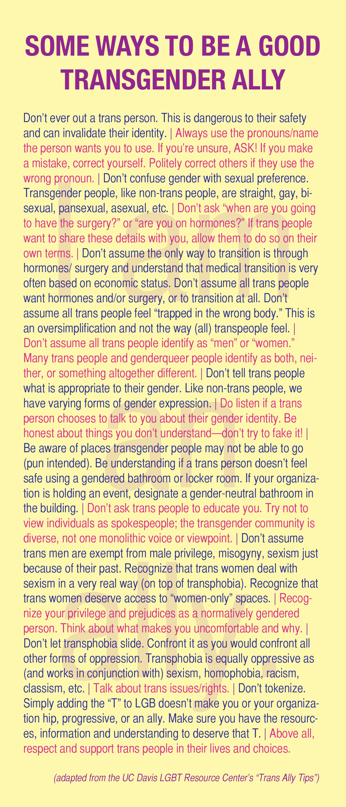 How To Be a Transgender Ally