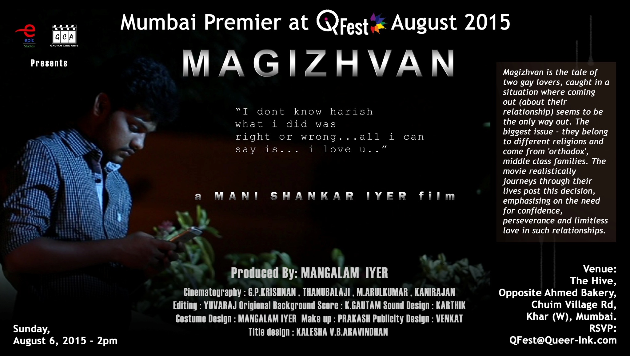 Film Screening : Magizhvan (Tamil With English Subtitles)